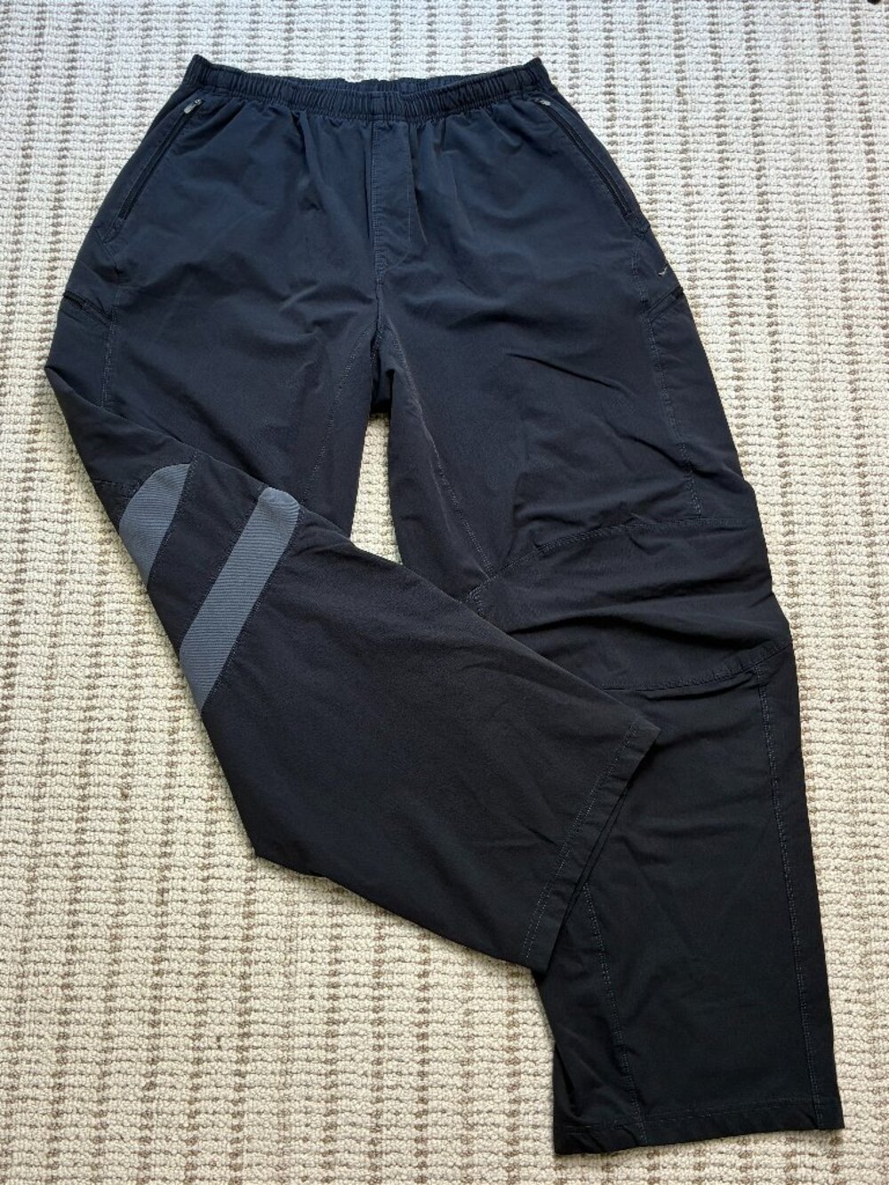 Vintage Y2K Nike Outdoor Workout Pants XXL Black Swoosh Baggy Wide Leg 2-Toned